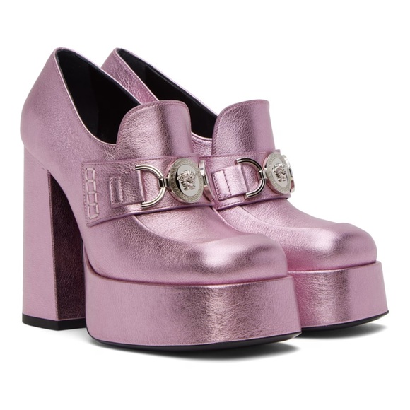 BRAND NEW Authentic!! Versace Pink '95 Medusa Platform Pumps - Picture 2 of 11